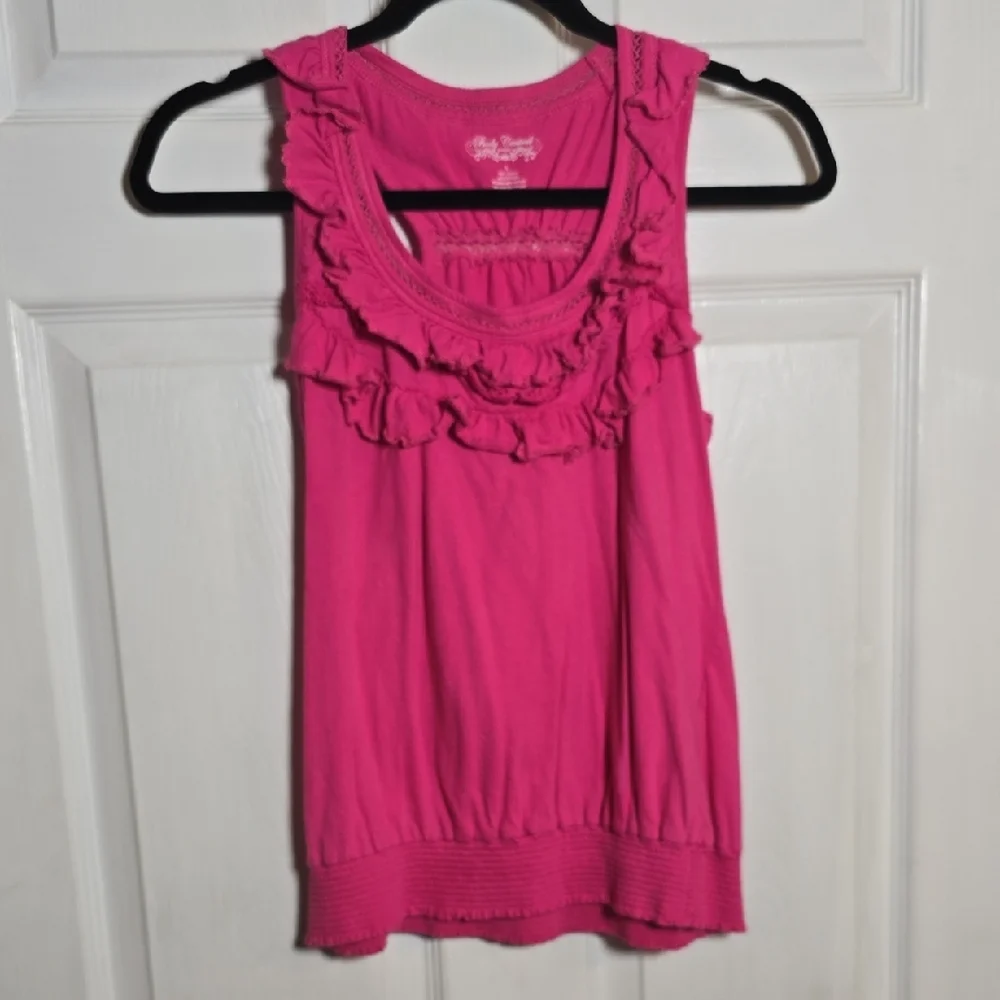 Body Central L Large Fuchsia Ruffle Tank Top - Picture 1 of 4